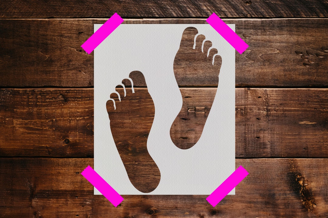 Footprint Stencil Reusable Footprint Stencil Art Stencil DIY Craft ...