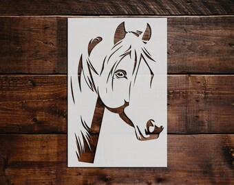 Horse Head Stencil - 6 X 6.5 Inch (M) - Reusable Animal Farm Wall Kids...