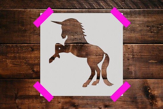 Rearing Unicorn reusable Stencil  Art Stencil  Craft