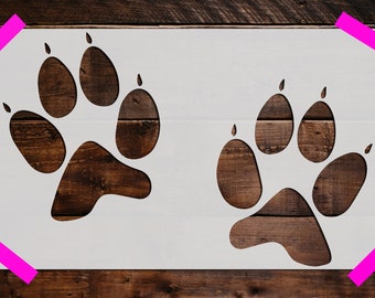 Wolf Paw Prints Stencil - Reusable Wolf Paw Prints Stencil - Art Stencil - DIY Craft Stencil - Painting Stencil - Large Wolf Paw Stencil