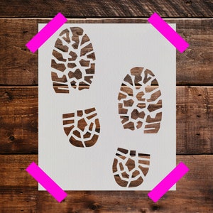 Footprint Stencil - Reusable Footprint  Stencil - Art Stencil - DIY Craft Stencil, Footprint  Wall Stencil