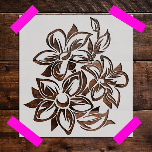 Flowers Stencil Reusable Flowers Stencil DIY Craft Stencil Etsy