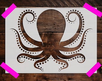 Octopus  Stencil, Reusable Octopus  Stencil,  DIY Craft Stencil, Large Octopus  Stencil, Wall Stencil