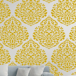 Leaf Damask Stencil - Damask Pattern Stencil - Art Stencil - Craft  Stencil - Reusable Large Stencil - Wall Stencils - Damask Decal