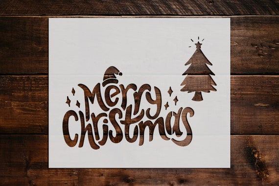 Merry Christmas Stencil, Reusable Merry Christmas Stencil, Art Stencil, DIY  Craft Stencil, Large Merry Christmas Stencil, Wall Stencil