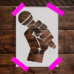 Microphone Stencil, Reusable Microphone Stencil, DIY Craft Stencil, Microphone Stencil, Microphones