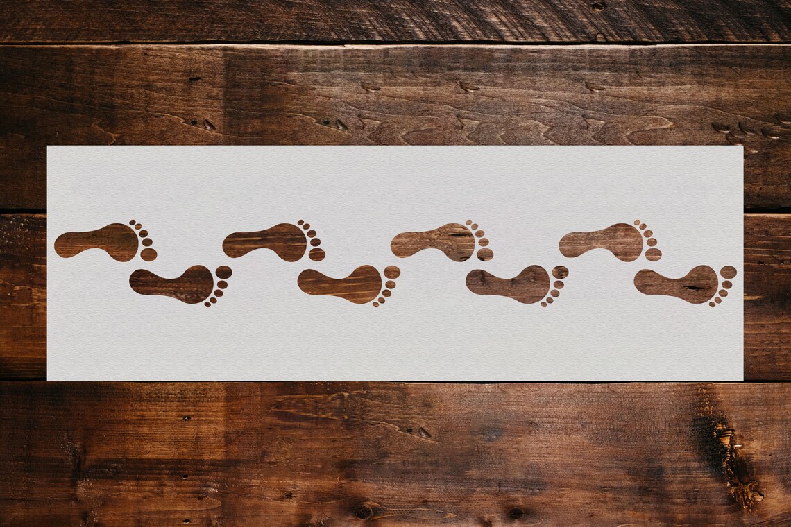 Footprint Print Footprint Stencil Reusable Footprint Stencil Art Stencil - Etsy