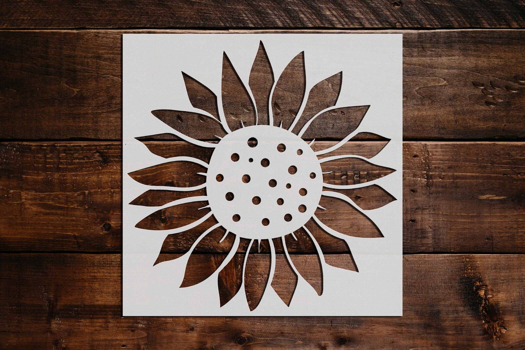  DLY LIFESTYLE Sunflower Stencil for Painting on Wood, Canvas,  Paper, Fabric, Walls and Furniture - Row of Sunflowers Stencil - 8x6 Inches  - Reusable DIY Art and Craft Stencils 