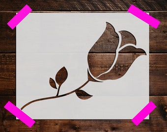 Rose Stencil - Reusable Rose Stencil - Art Stencil - DIY Craft Stencil - Painting Stencil - Large Rose Stencil - Rose Wall Stencil