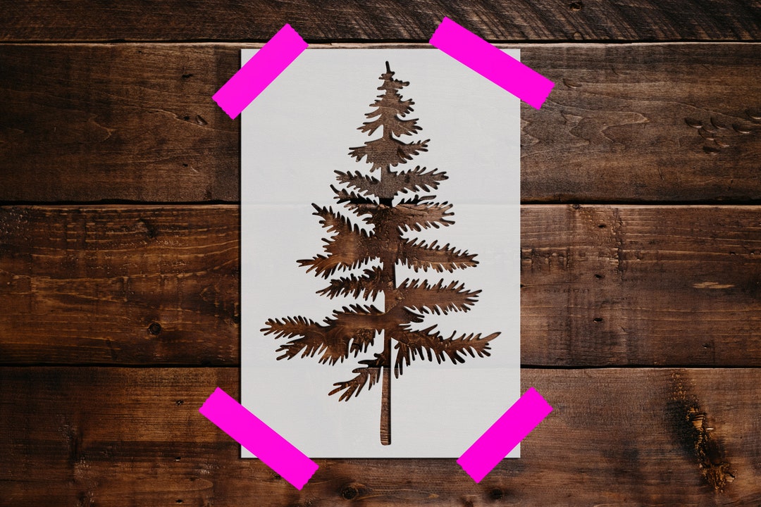 Pine Tree Stencil - Reusable Pine Tree Stencil DIY Craft Stencil, Large ...