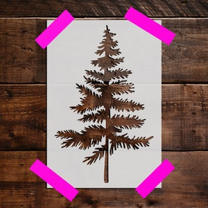 Pine Tree Stencil - Reusable Pine Tree Stencil  DIY Craft Stencil, Large Pine Tree Wall Stencil, Art Stencil, Nature