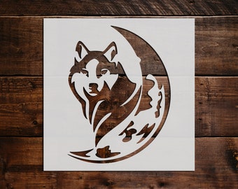 Wolf Stencil, Reusable Wolf Stencil, Art Stencil, DIY Craft Stencil, Large Wolf Stencil, Wolf Wall Stencil