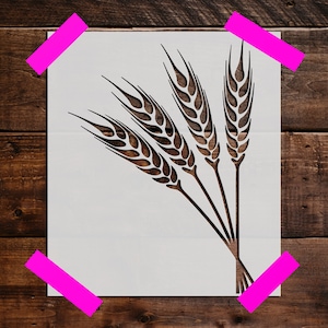 Wheat Stencil - Reusable Wheat Stencil - DIY Craft Stencil, Painting Stencil, Large Wheat Wall Stencil, Wheat