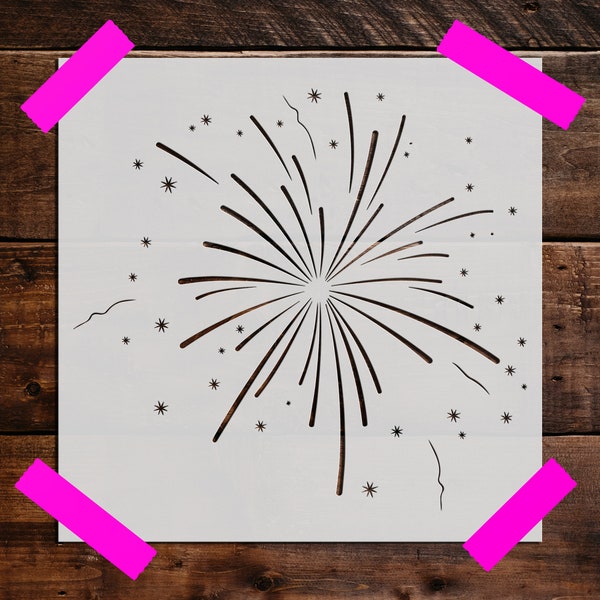 Fireworks Stencil, Reusable Fireworks Stencil, DIY Craft Stencil, Large Firework Stencil, Wall Stencil, Fireworks