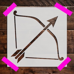 Bow and Arrow Stencil - Reusable Bow and Arrow Stencil - Art Stencil- Painting Stencil - Large Bow and Arrow Stencil, Arrows