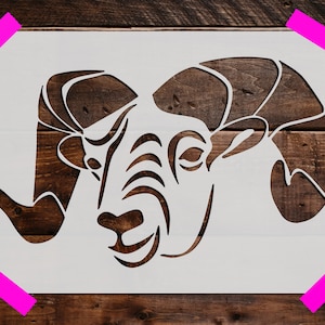 Ram Goat Stencil, Reusable Ram Stencil, Art Stencil, DIY Craft Stencil, Large Ram Stencil, Wall Stencil, Rams, Wild Life
