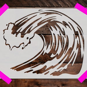 Wave Stencil, Reusable Wave  Stencil,  DIY Craft Stencil, Large Wave  Stencil, Wall Stencil, Waves