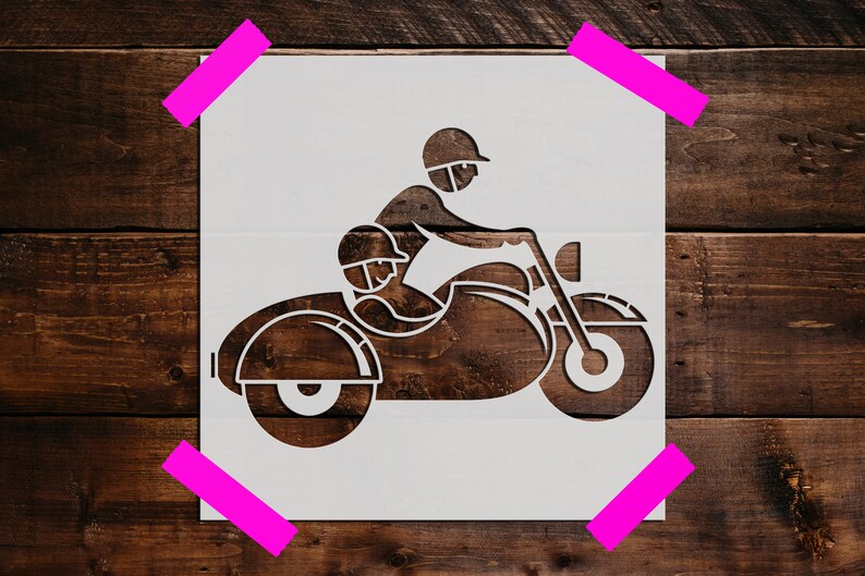 Art Stencil Reusable Motorcycle Stencil Painting Stencil Motorcycle With Sidecar Stencil DIY Craft Stencil Motorcycle