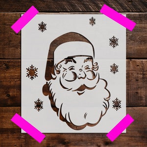 Santa Stencil - Reusable Santa Stencil - Art Stencil - DIY Craft Stencil, Painting Stencil, Large Santa Wall Stencil