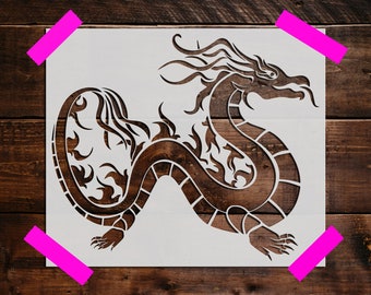 Dragon Stencil, Reusable Dragon Stencil,  DIY Craft Stencil, Large Dragon Stencil, Wall Stencil, Dragons