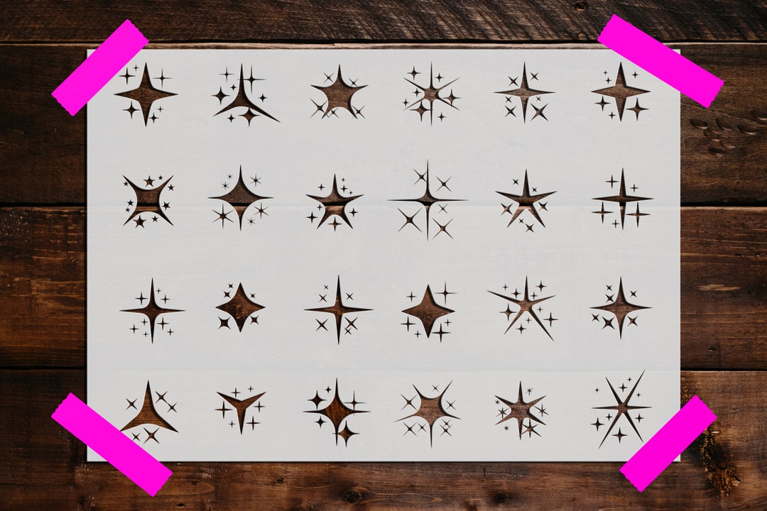 Stars Stencil, Reusable Stars Stencil, DIY Craft Stencil, Large Stars ...