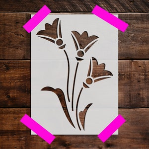 Flowers Stencil - Reusable Flower Stencil - Art Stencil - DIY Craft Stencil, Painting Stencil, Large Flower Wall Stencil, Flowers, Nature