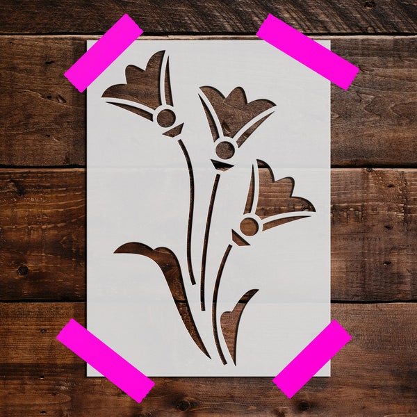 Flower Stencil Sticker Large Wildflower Stencil - Etsy