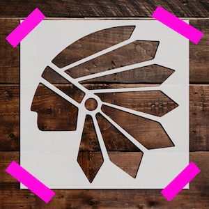 Indian Head Stencil, Reusable Indian Head Stencil, Art Stencil - DIY Craft Stencil, Painting Stencil, Indian Head