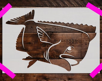 Flounder Stencil, Reusable Flounder Stencil,  DIY Craft Stencil, Large Flounder Stencil, Wall Stencil, Fish