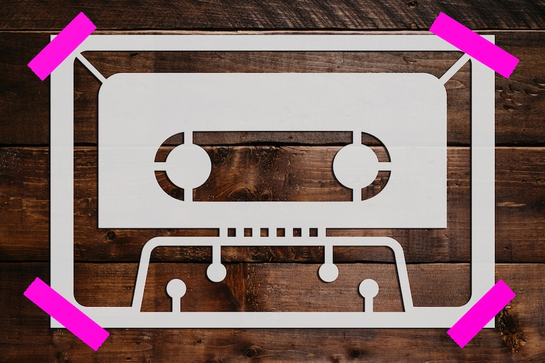 Cassette Tape Stencil Cassette Tape Stencil Reusable Cassette Tape Stencil Art Stencil DIY Craft Stencil Cassette Tape Stencil