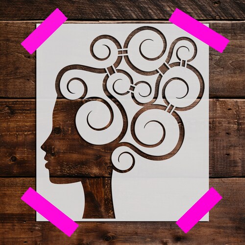 Women's Head Stencil Reusable Women's Head Stencil Etsy