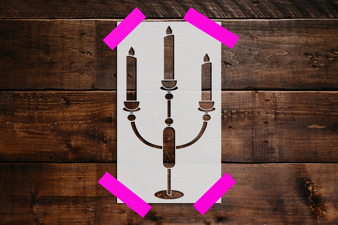 Candelabra Stencil Reusable Candelabra Stencil DIY Craft Stencil