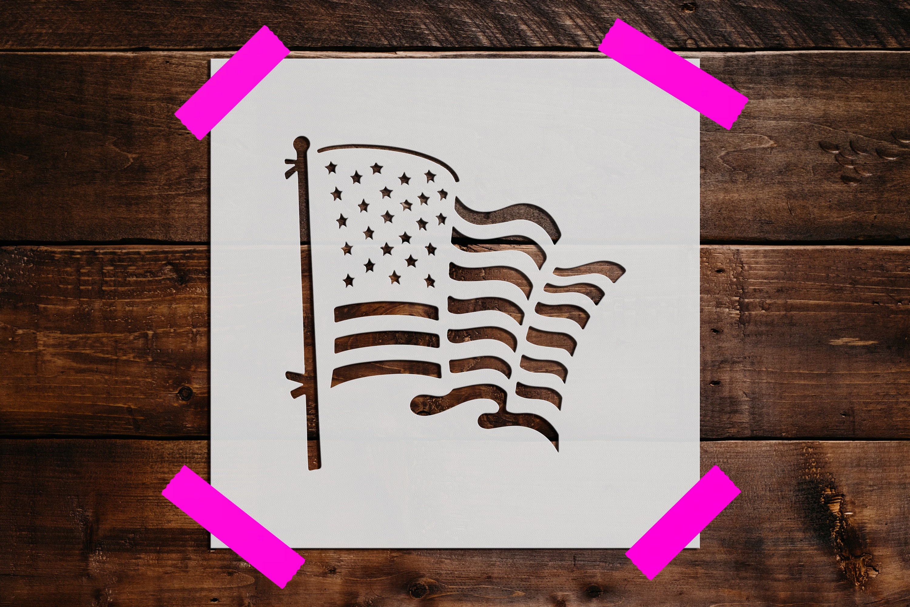 Wavy USA Flag Sticker  American Pride Clipart in PNG 🇺🇸🌟💨