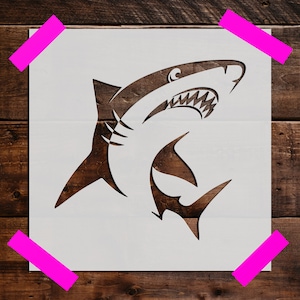 Shark Stencil - Reusable Shark Stencil - Art Stencil - DIY Craft Stencil - Painting Stencil, Large  Shark Stencil, Wall Stencil