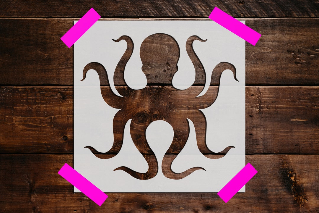 Octopus Stencil, Reusable Octopus Stencil DIY Craft Stencil, Painting