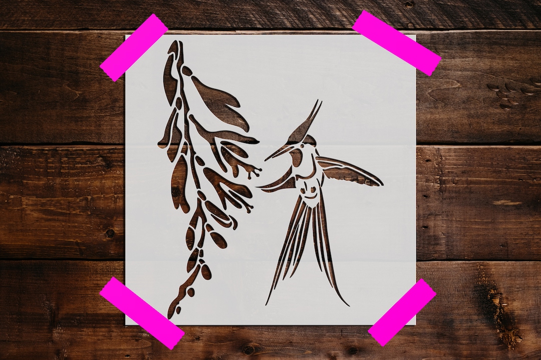 Hummingbird Stencil, Reusable Hummingbird Stencil, DIY Craft Stencil ...