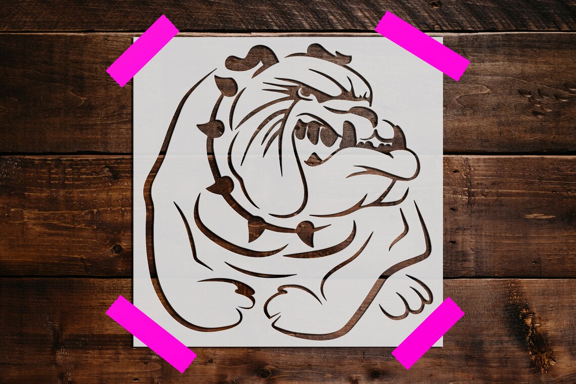 Bulldog Stencil Reusable Bulldog Stencil Art Stencil DIY Etsy