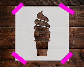 Ice Cream Cup Cone Stencil - Reusable Ice Cream Cup Cone Stencil - Art Stencil - DIY Craft Stencil - Painting Stencil