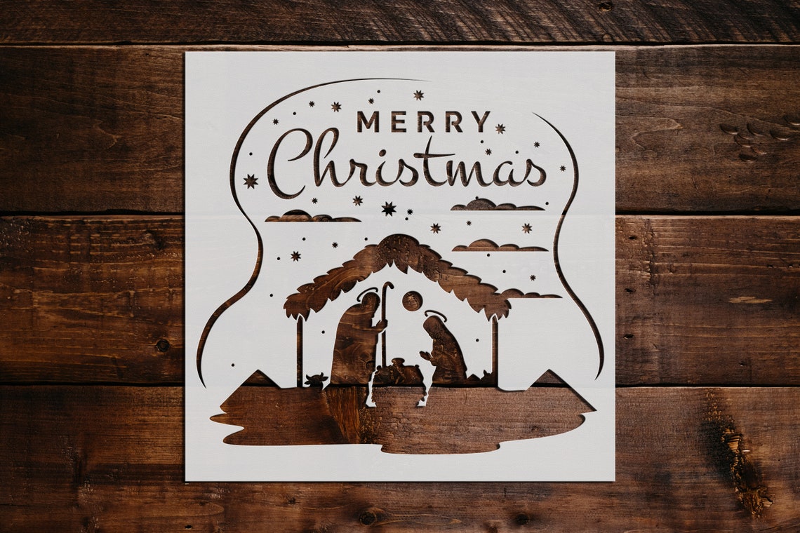 Nativity Scene Stencil Reusable Nativity Scene Stencil Etsy