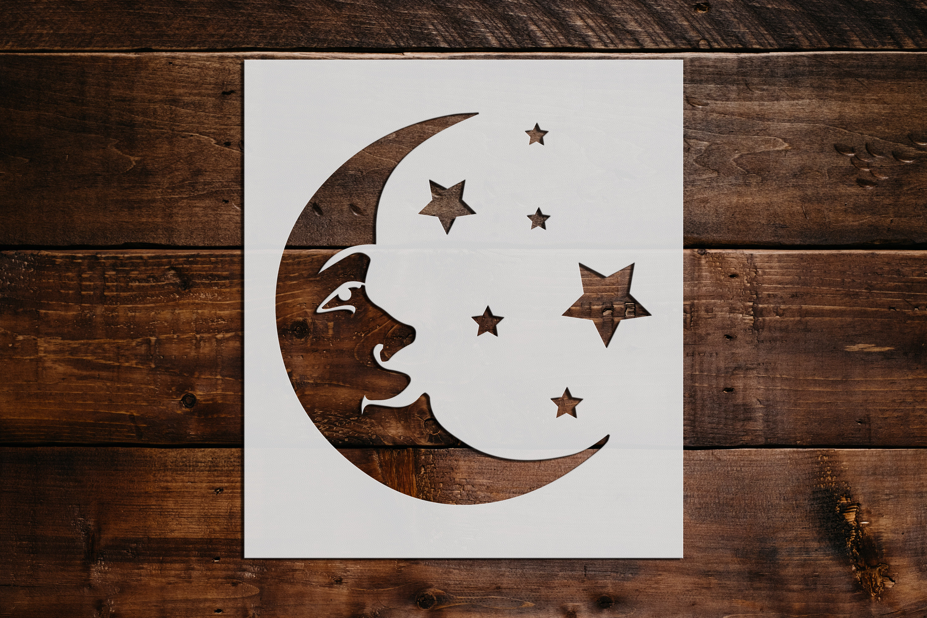 Crescent Moon and Star Stencil - bakeartstencils