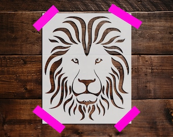 Lion Stencil - Reusable Lion Stencil - Art Stencil - DIY Craft Stencil, Painting Stencil, Large Lion Wall Stencil