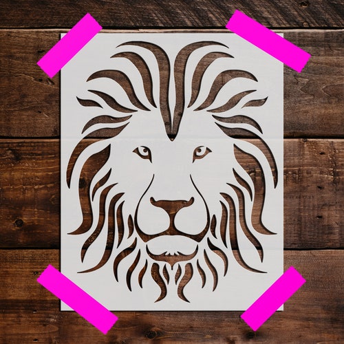 Lion Stencil Reusable Lion Stencil Art Stencil DIY Craft Etsy