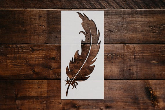 Pochoirs Réutilisables Plume De Paon - 26 Cm - Pour Peinture Sur Bois, Toile, Meubles, Sol - Idéal DIY Déco