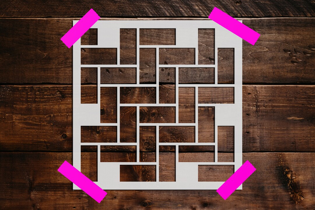 Rectangle Pattern Stencil, Reusable Rectangle Pattern Stencil, Art ...