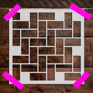 Rectangle Pattern Stencil, Reusable Rectangle Pattern Stencil, Art Stencil - DIY Craft Stencil, Painting Stencil, Rectangle Pattern