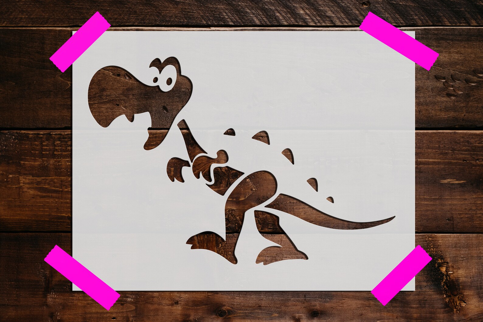 Cute TRex Dinosaur Stencil Reusable Cute TRex Stencil Art Etsy