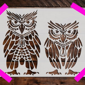 Two Owls Stencil, Reusable Two Owls Stencil,  DIY Craft Stencil, Large Two Owls Stencil, Wall Stencil, Owls, Birds