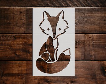 Kit 9 Pochoirs Renard 15x15cm Avec Pinceau - Pour Peinture Sur Bois, Mur, Meuble, Décoration Maison DIY