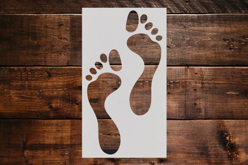Footprint Stencil Reusable Footprint Stencil DIY Craft | Etsy