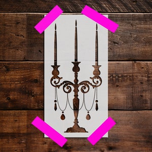 Candelabra Stencil - Reusable Candelabra Stencil - DIY Craft Stencil, Painting Stencil, Large Candelabra Wall Stencil, Candles